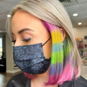 blonde rainbow side