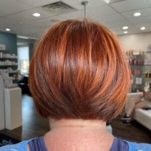 short bright auburn cut