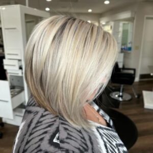 Side Blonde Bob Haircut in Manchester, NH