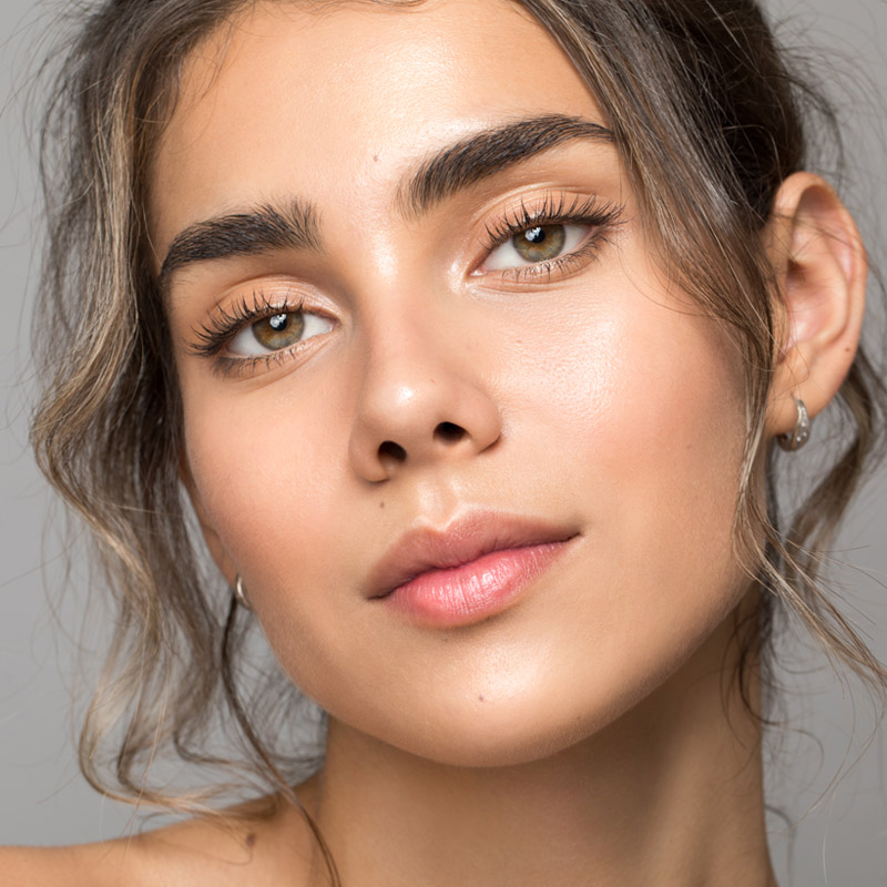 woman with beautiful skin and eyebrows