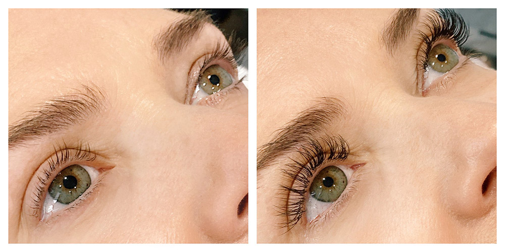 before and after lashes