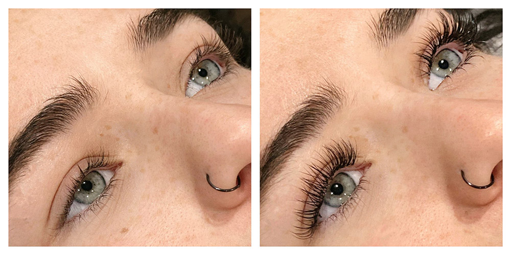 before and after lashes
